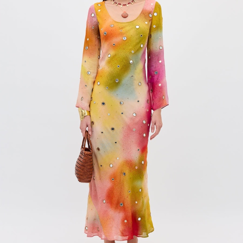 ISO RIXO Noraya Embellished Georgette Dress